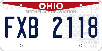 OH license plate FXB2118