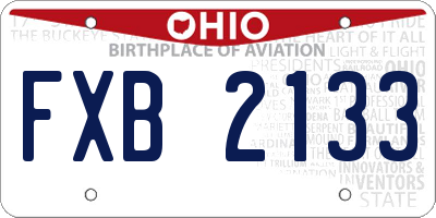 OH license plate FXB2133