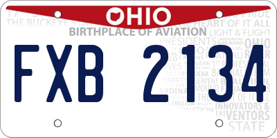 OH license plate FXB2134