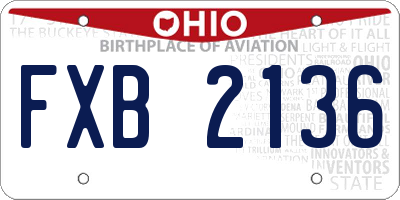 OH license plate FXB2136