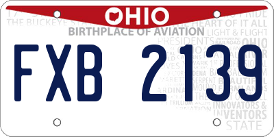 OH license plate FXB2139