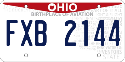 OH license plate FXB2144