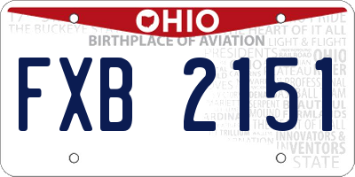 OH license plate FXB2151