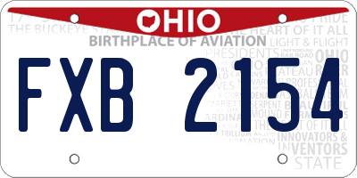 OH license plate FXB2154