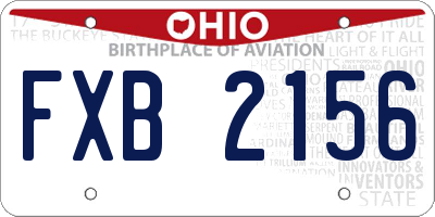 OH license plate FXB2156
