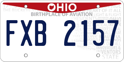 OH license plate FXB2157