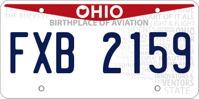OH license plate FXB2159