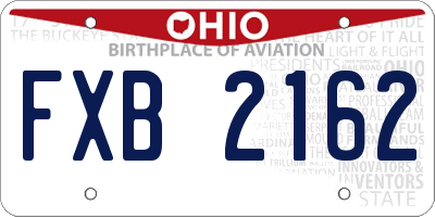 OH license plate FXB2162