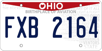 OH license plate FXB2164