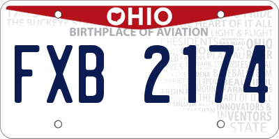 OH license plate FXB2174