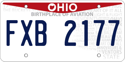 OH license plate FXB2177