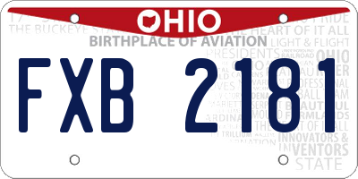OH license plate FXB2181