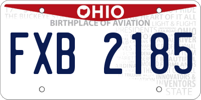 OH license plate FXB2185