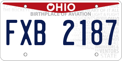 OH license plate FXB2187