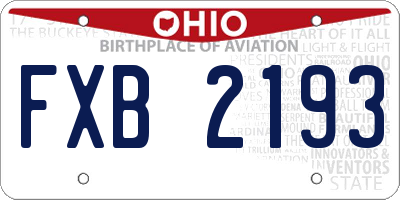OH license plate FXB2193