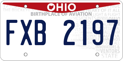 OH license plate FXB2197