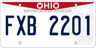 OH license plate FXB2201