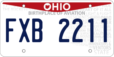 OH license plate FXB2211