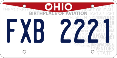 OH license plate FXB2221