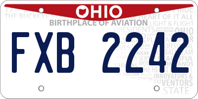 OH license plate FXB2242