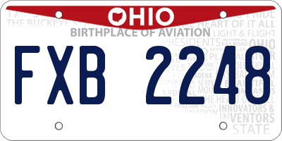 OH license plate FXB2248