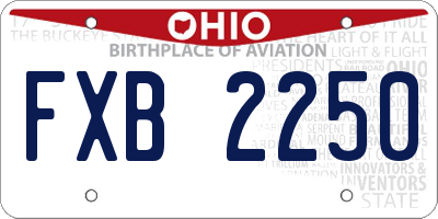 OH license plate FXB2250
