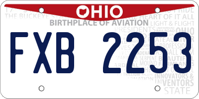 OH license plate FXB2253