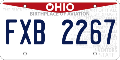 OH license plate FXB2267