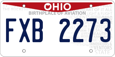 OH license plate FXB2273