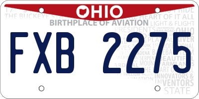 OH license plate FXB2275