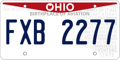 OH license plate FXB2277