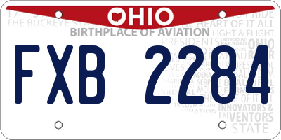 OH license plate FXB2284