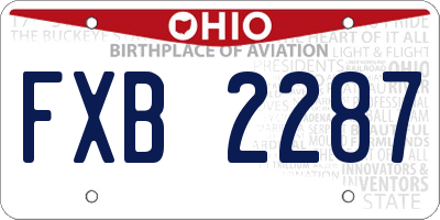 OH license plate FXB2287