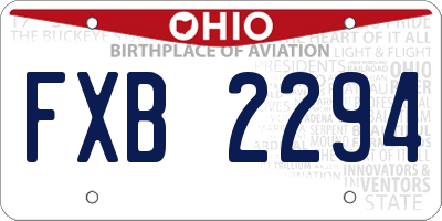 OH license plate FXB2294