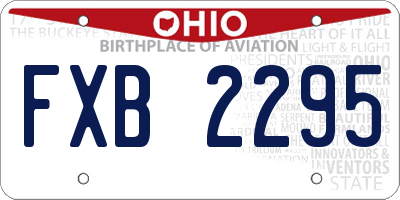 OH license plate FXB2295