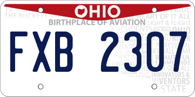 OH license plate FXB2307