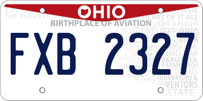 OH license plate FXB2327