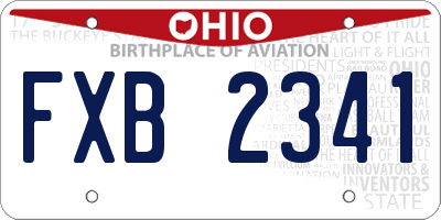 OH license plate FXB2341