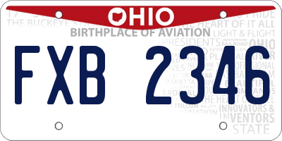 OH license plate FXB2346