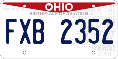 OH license plate FXB2352