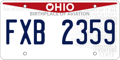 OH license plate FXB2359