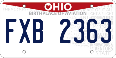 OH license plate FXB2363