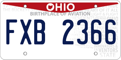 OH license plate FXB2366
