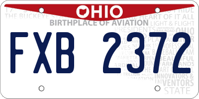 OH license plate FXB2372