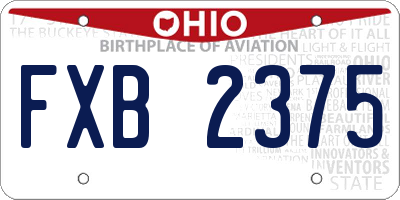OH license plate FXB2375