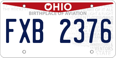 OH license plate FXB2376