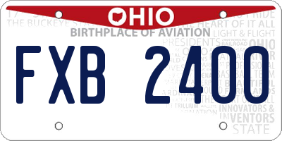 OH license plate FXB2400