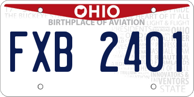 OH license plate FXB2401