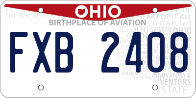 OH license plate FXB2408
