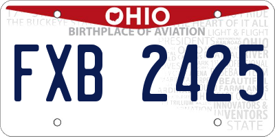 OH license plate FXB2425